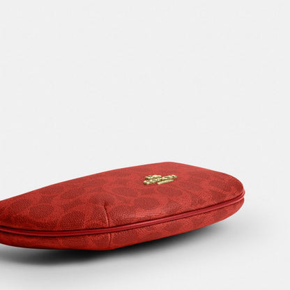 Coach Mini Payton Bag In Signature Canvas Gold Crimson