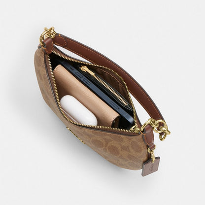 Coach Mini Payton Bag In Signature Canvas Gold/Tan/Brown