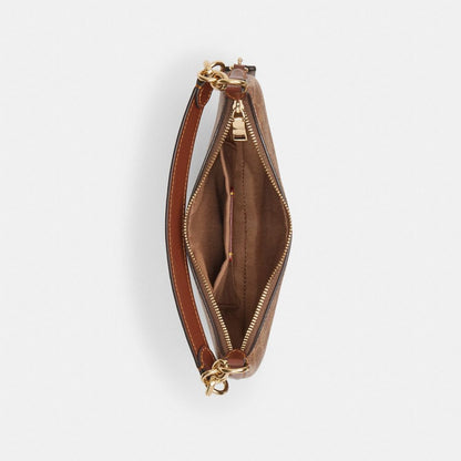 Coach Mini Payton Bag In Signature Canvas Gold/Tan/Brown