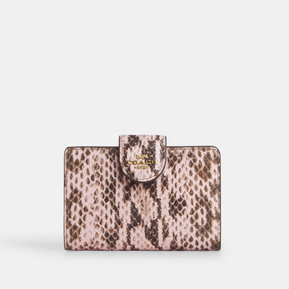 Coach Medium Corner Zip Wallet Gold Pink
