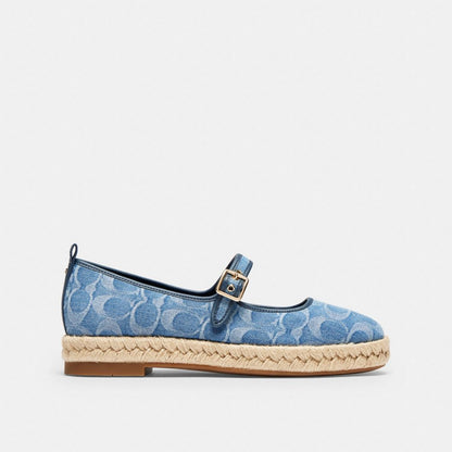 Women's Coach Mary Jane Espadrille In Signature Denim Indigo