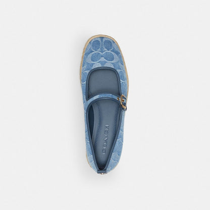 Women's Coach Mary Jane Espadrille In Signature Denim Indigo