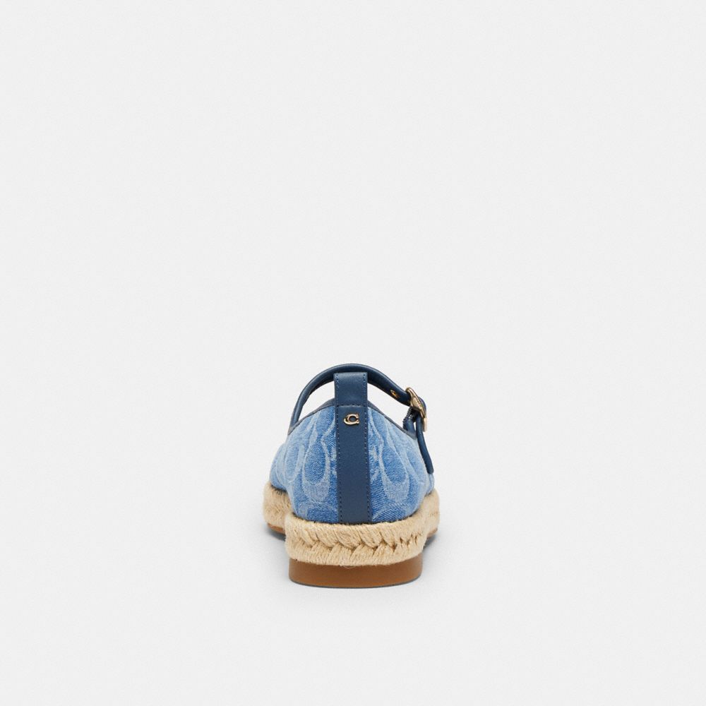 Women's Coach Mary Jane Espadrille In Signature Denim Indigo