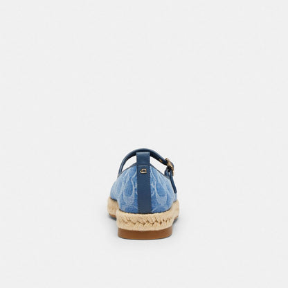 Women's Coach Mary Jane Espadrille In Signature Denim Indigo