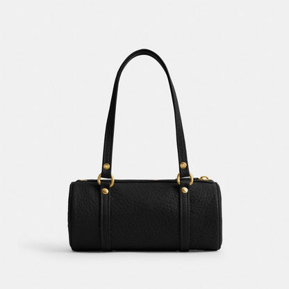 Coach Kisslock Barrel Bag 28 Brass Black