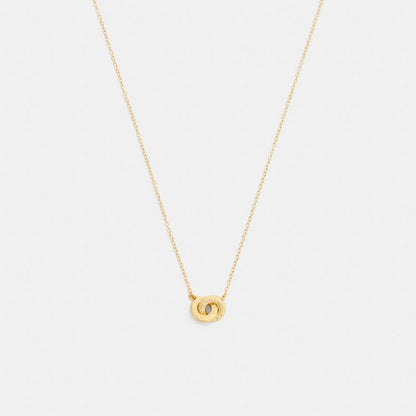 Coach Interlock Pendant Necklace Gold