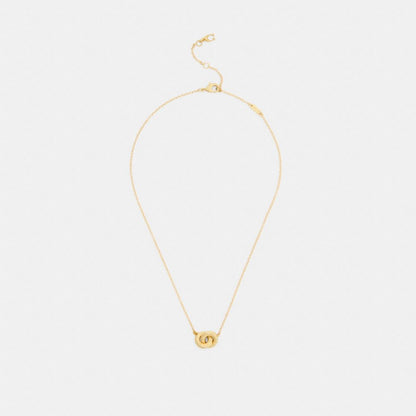 Coach Interlock Pendant Necklace Gold