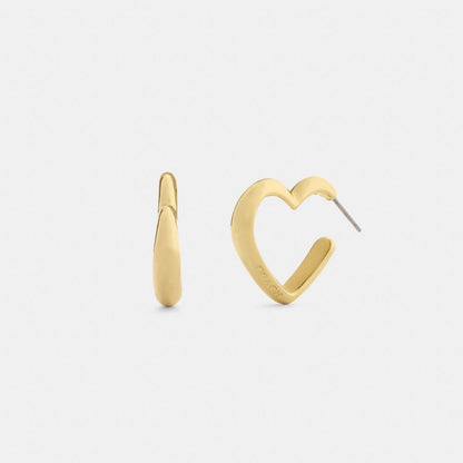 Coach Heart Hoop Earrings Gold