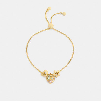 Coach Stars And Hearts Rondell Slider Bracelet Gold