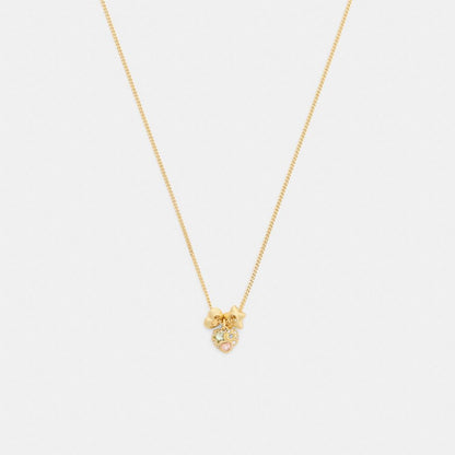 Coach Stars And Hearts Rondell Pendant Necklace Gold