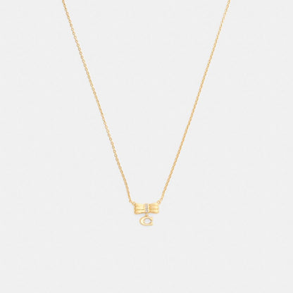 Coach Signature Bow Pendant Necklace Gold