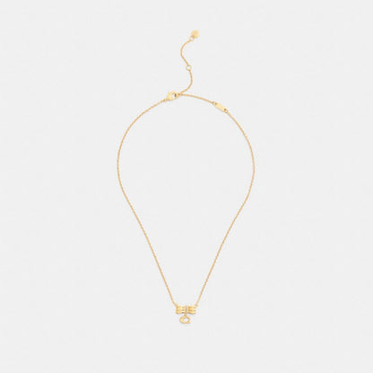 Coach Signature Bow Pendant Necklace Gold