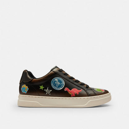 Women's Coach Rexy 10 Th Birthday High Line Sneaker With Sticker Print Black Multi Silver