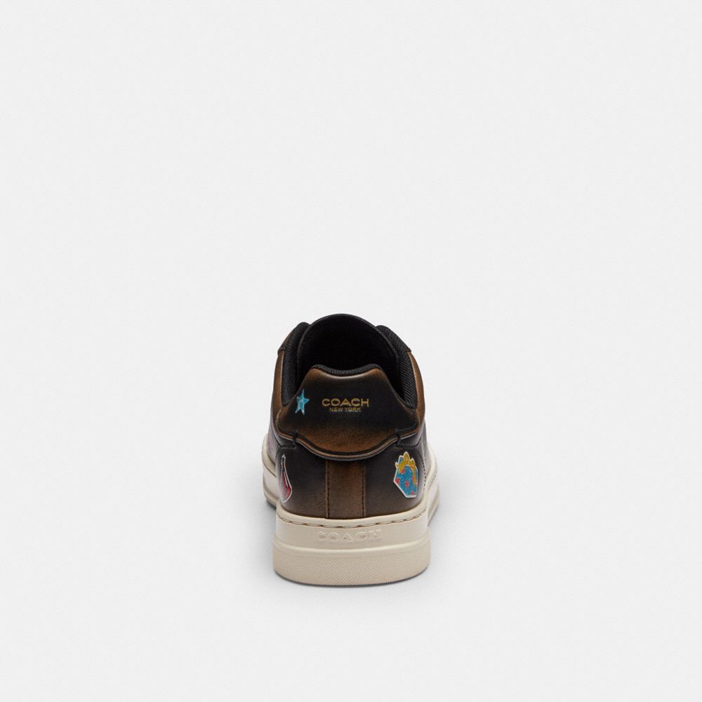 Women's Coach Rexy 10 Th Birthday High Line Sneaker With Sticker Print Black Multi Silver