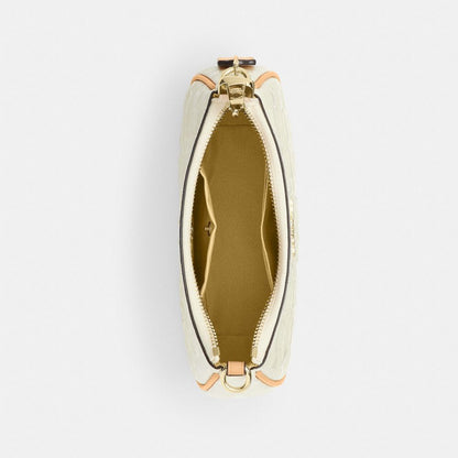 Coach Teri Mini Crossbody Bag In Signature Leather Gold Light Lemon