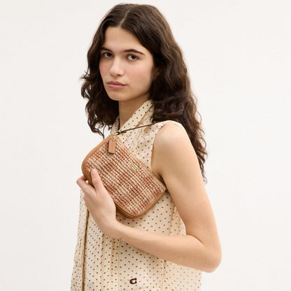 Coach Nolita 19 With Gingham Print Gold Tan