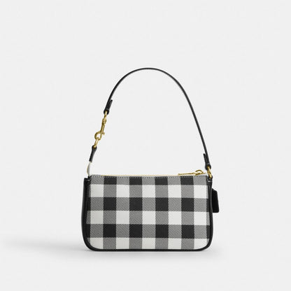 Coach Nolita 19 With Gingham Print And Charm Gold Black Multi