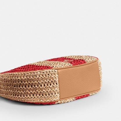 Coach Emily Shoulder Bag With Charm Gold Red Tan