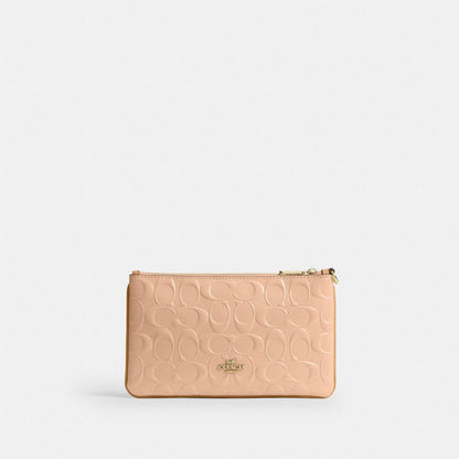 Coach Ashton Wristlet In Signature Leather Gold Faded Blush