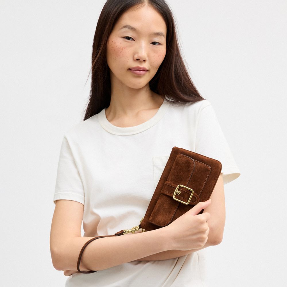 Coach Ashton Wristlet Gold/Warm Brown
