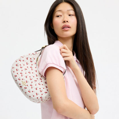 Coach Emily Shoulder Bag With Cherry Print Gold Chalk Multi