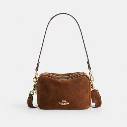 Coach Mini Carey Crossbody Bag Gold/Warm Brown