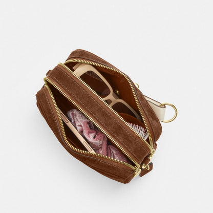 Coach Mini Carey Crossbody Bag Gold/Warm Brown