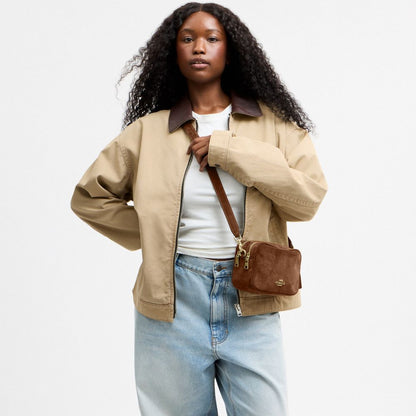 Coach Mini Carey Crossbody Bag Gold/Warm Brown