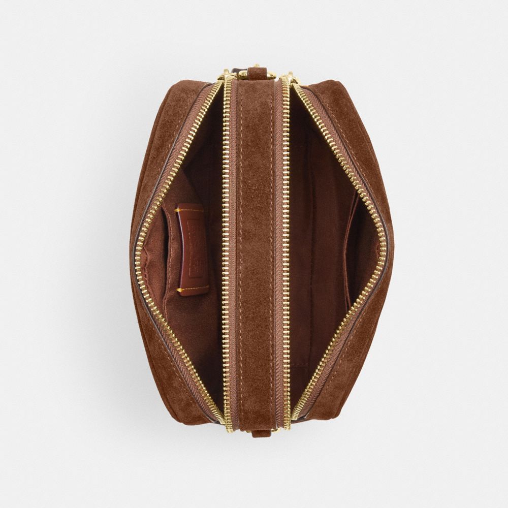 Coach Mini Carey Crossbody Bag Gold/Warm Brown