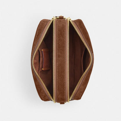 Coach Mini Carey Crossbody Bag Gold/Warm Brown