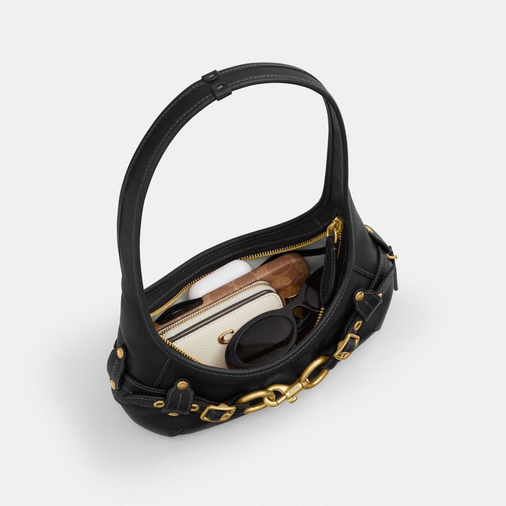 Coach Belted Ergo Shoulder Bag 26 Brass/Black