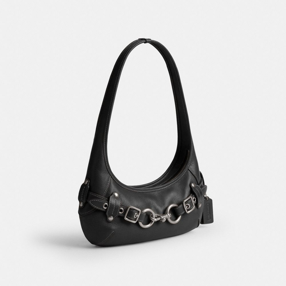 Coach Belted Ergo Shoulder Bag 26 Silver/Black
