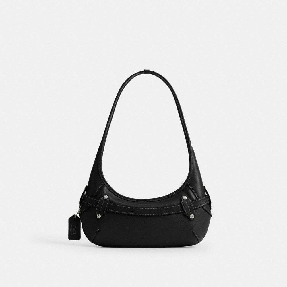 Coach Belted Ergo Shoulder Bag 26 Silver/Black