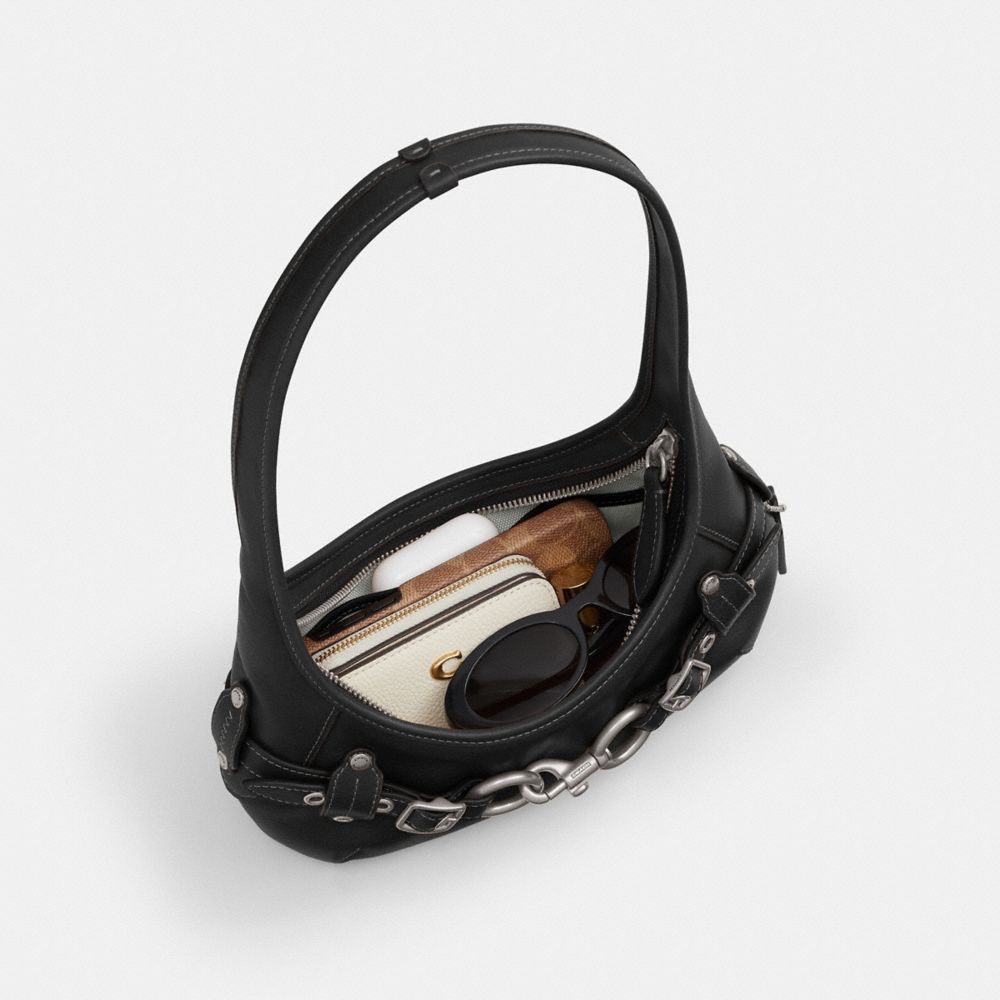 Coach Belted Ergo Shoulder Bag 26 Silver/Black