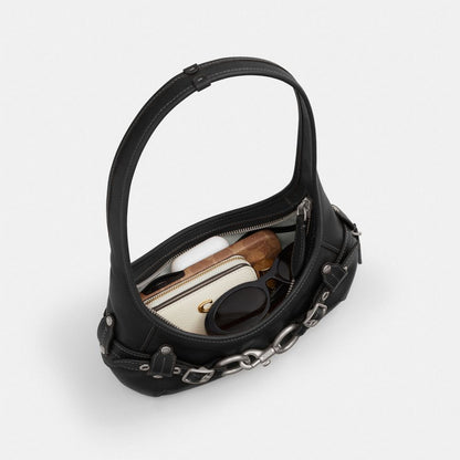Coach Belted Ergo Shoulder Bag 26 Silver/Black
