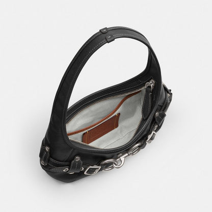 Coach Belted Ergo Shoulder Bag 26 Silver/Black