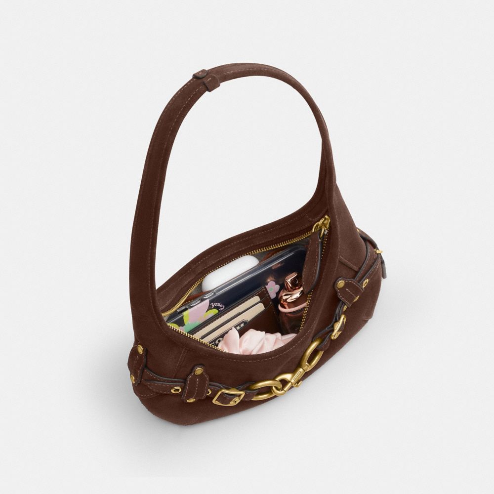 Coach Belted Ergo Shoulder Bag 26 Brass/Dark Chocolate