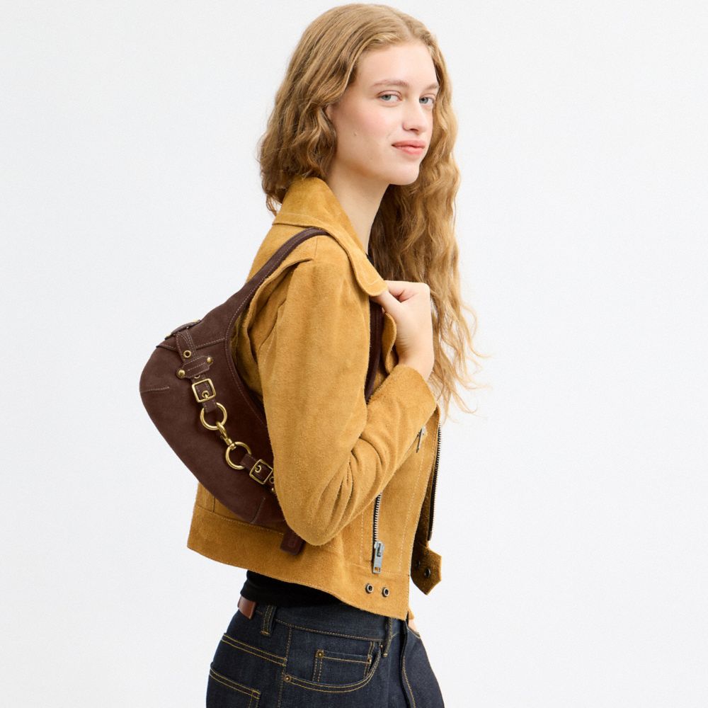 Coach Belted Ergo Shoulder Bag 26 Brass/Dark Chocolate