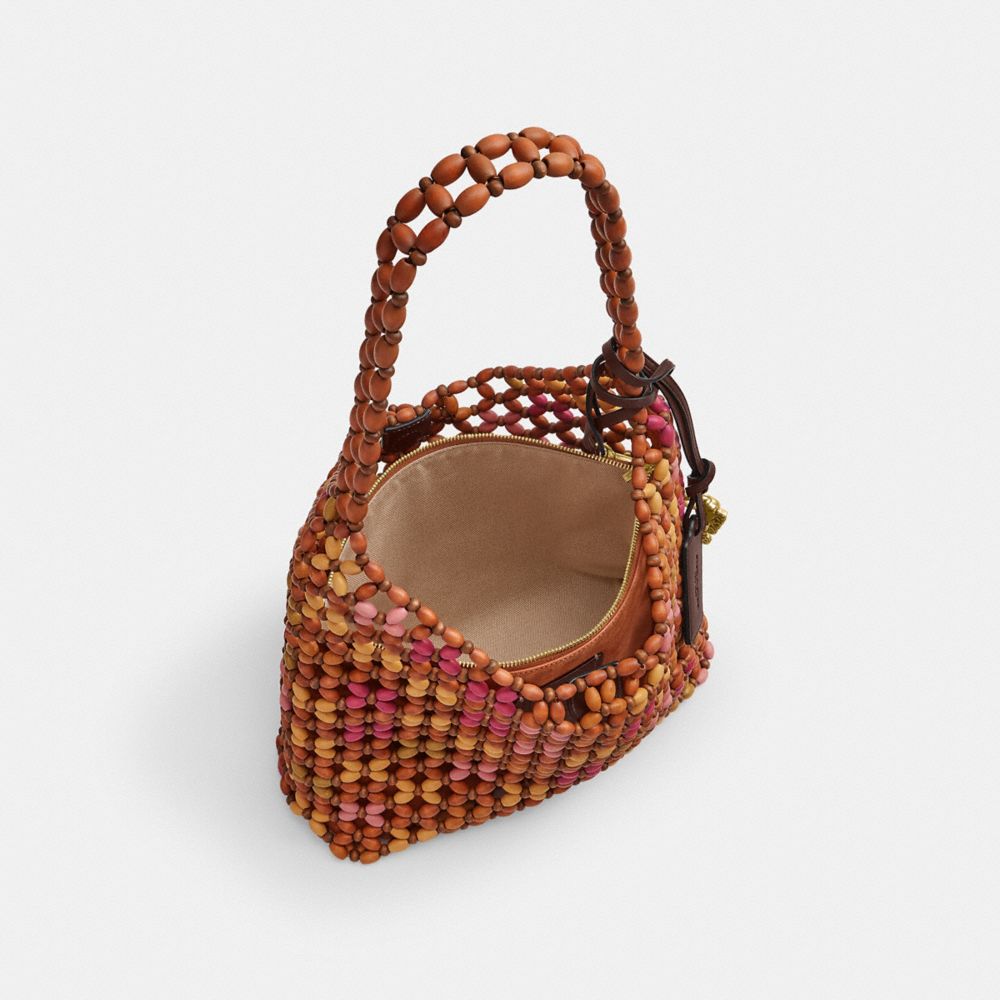 Coach Brooklyn Shoulder Bag 28 With Wooden Beading Brass/Maple Multi
