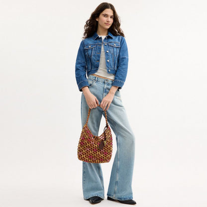 Coach Brooklyn Shoulder Bag 28 With Wooden Beading Brass/Maple Multi
