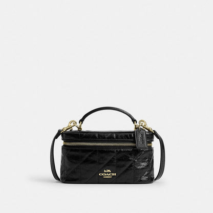 Coach Rainer Crossbody Bag 18 With Quilting Gold Black
