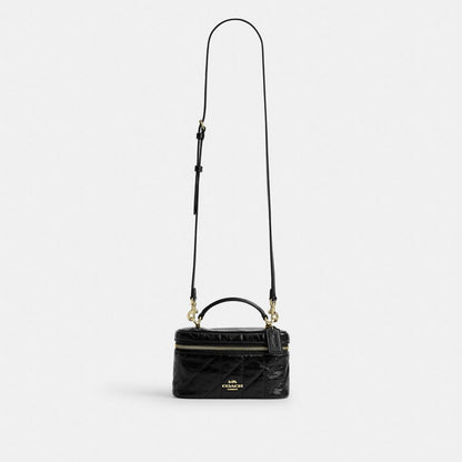 Coach Rainer Crossbody Bag 18 With Quilting Gold Black