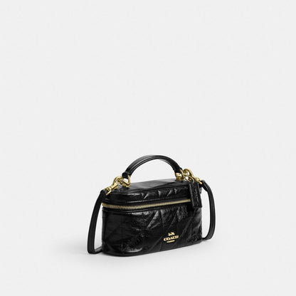 Coach Rainer Crossbody Bag 18 With Quilting Gold Black