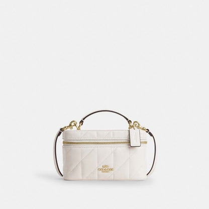 Coach Rainer Crossbody Bag 18 With Quilting Gold Chalk