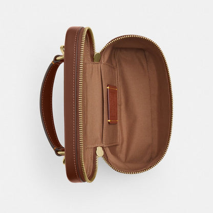 Coach Rainer Crossbody Bag 18 In Signature Canvas Gold Tan Brown