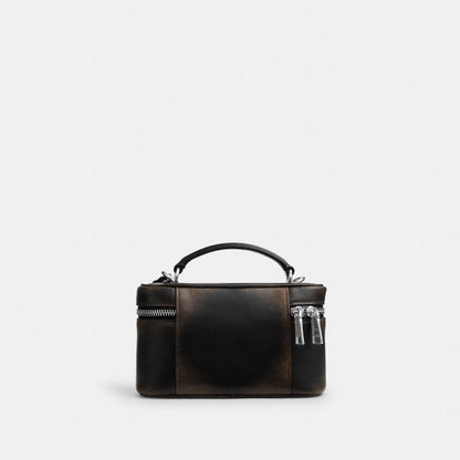 Coach Rainer Crossbody Bag 18 With Pocket In Loved Leather Silver/Black Brown