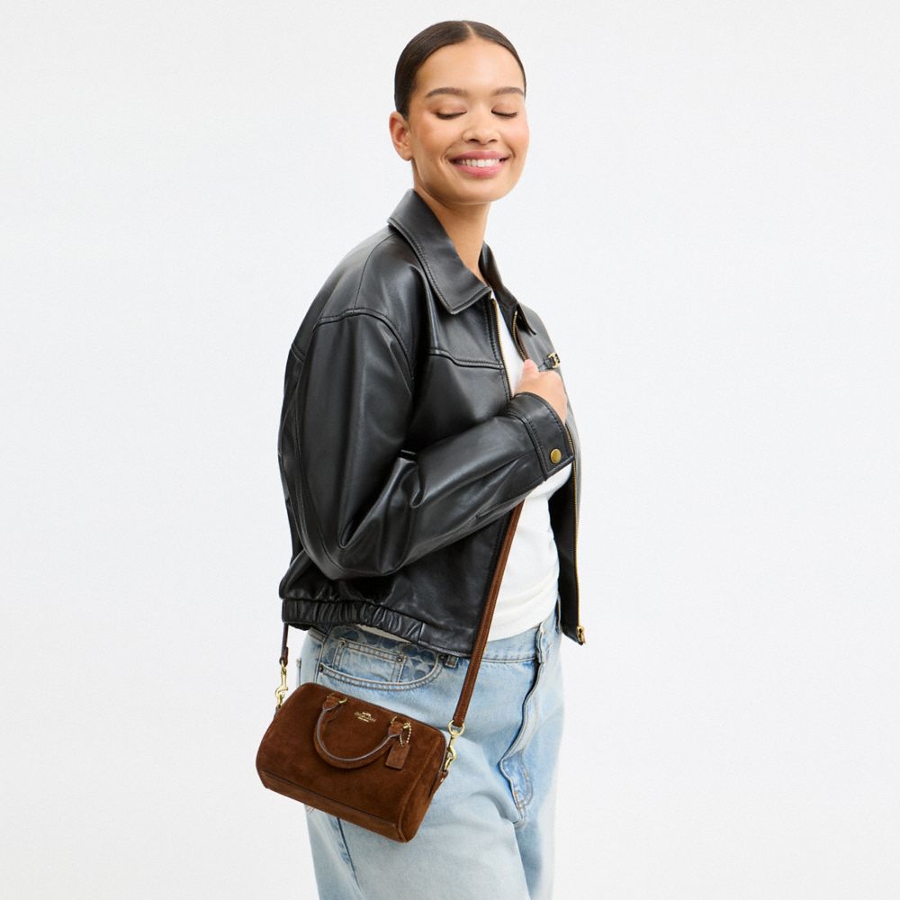 Coach Mini Rowan Crossbody Bag Gold/Warm Brown