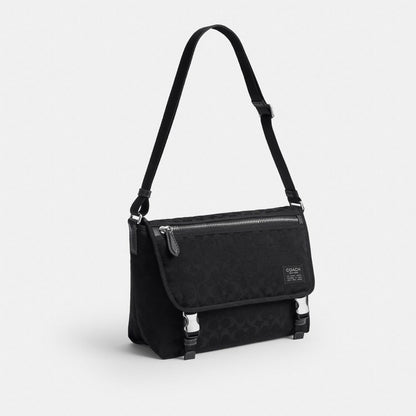 Coach Lane Messenger In Signature Nylon Black