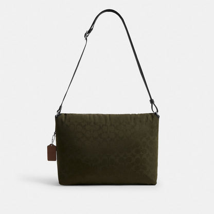 Coach Lane Messenger In Signature Nylon Dark Moss