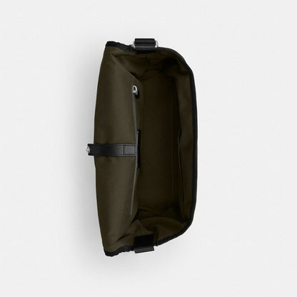 Coach Lane Messenger In Signature Nylon Dark Moss